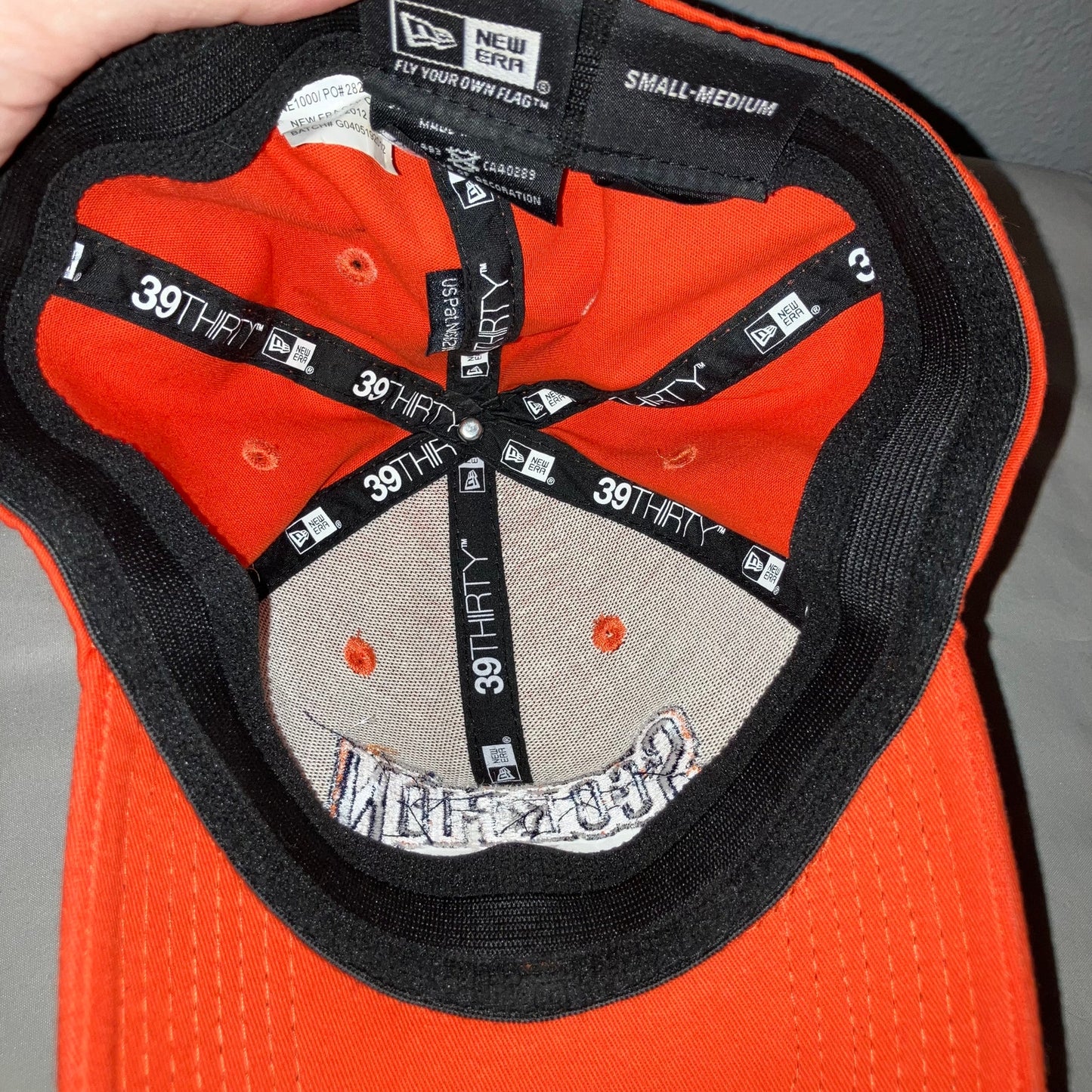 Scorpion Lacrosse Orange Ball Cap Hat 2012 New Era Small - Medium 39Thirty *Used