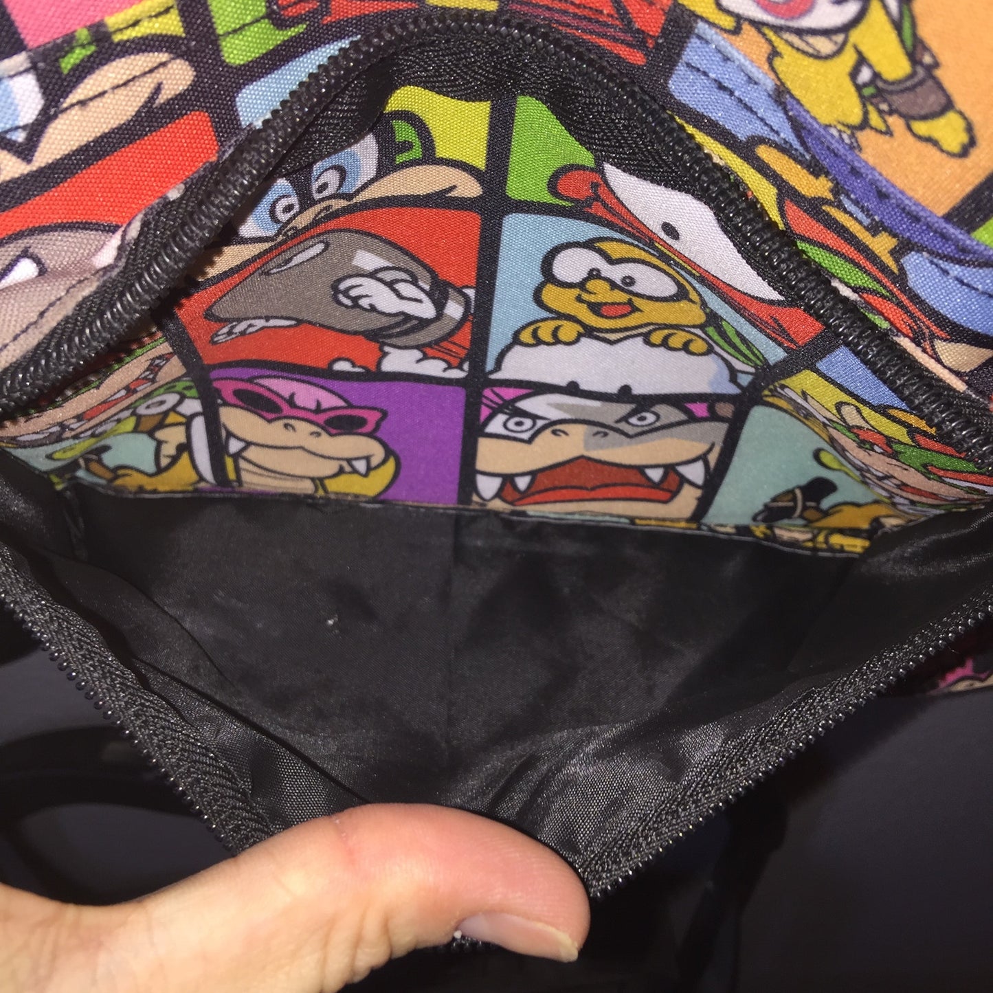 Super Mario Villains Backpack Grid Pop Art Style Full Size School Back Bag Used
