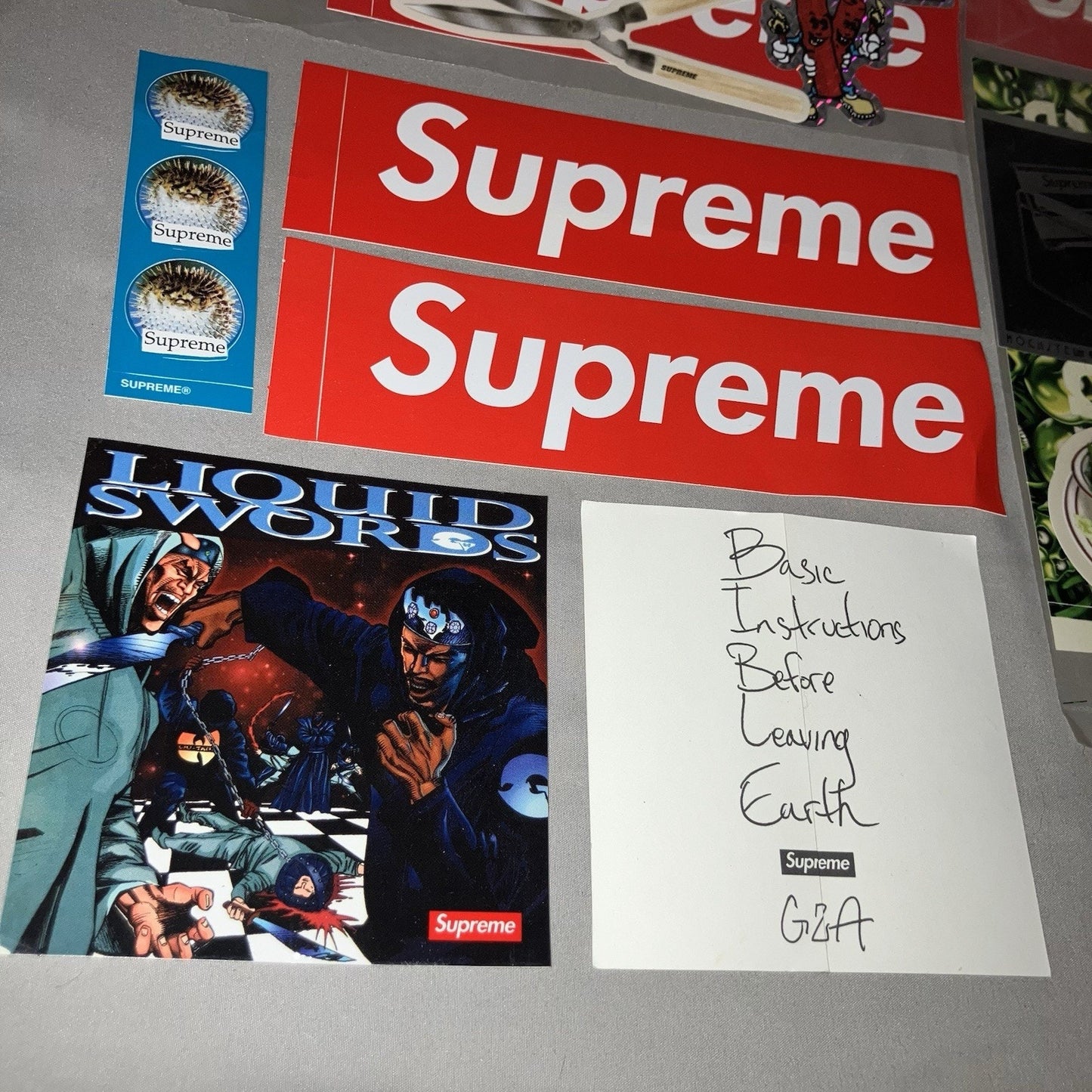 Supreme Sticker Collection Lot Liquid Skulls Box Logo Wu-tang Bible Poppy Seeds