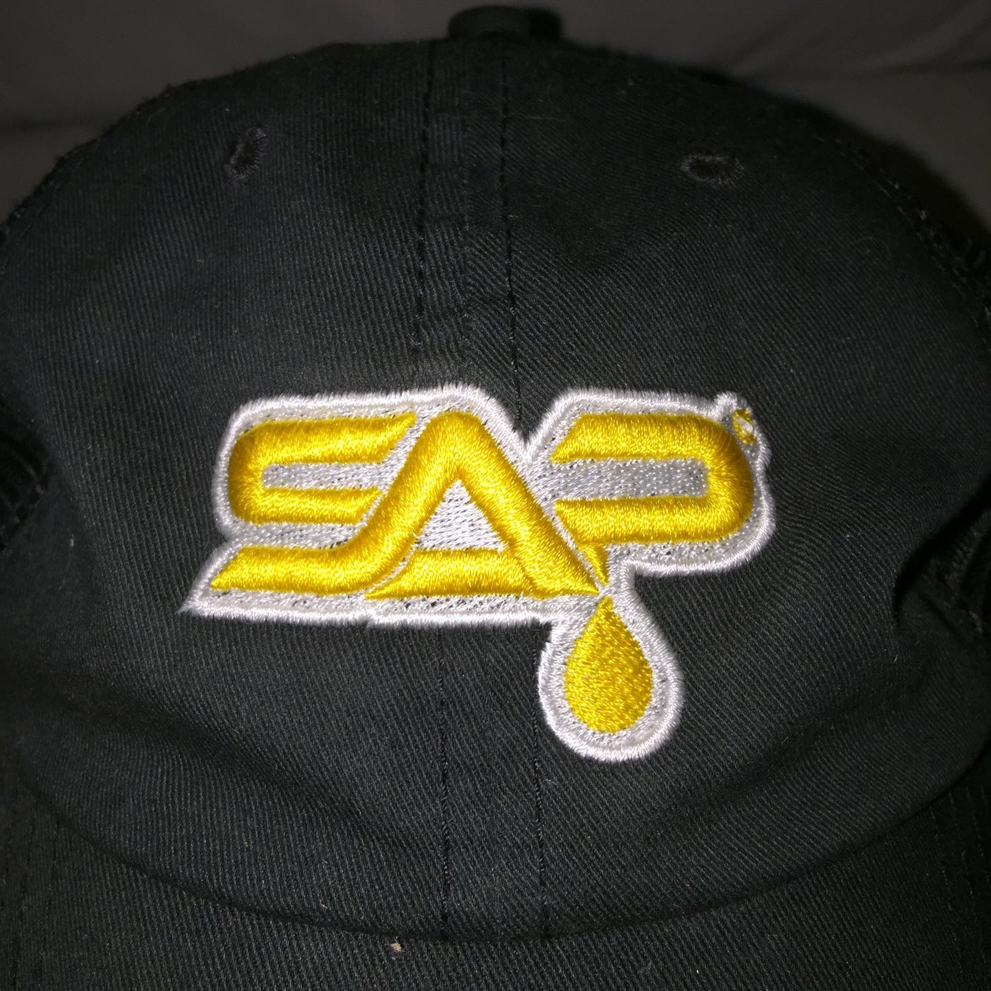 Sap Concentrate Brand Promo Strapback Hat Webbed Back Distressed Cap Great Shape