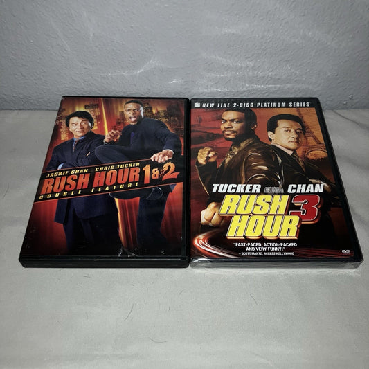 Dvd Used Rush Hour / Rush Hour 2 Franchise Art + Sealed New Rush Hour 3 Two Disc