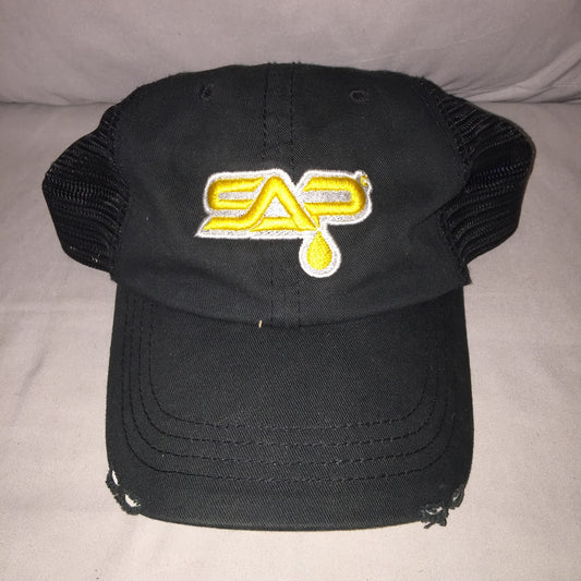 Sap Concentrate Brand Promo Strapback Hat Webbed Back Distressed Cap Great Shape