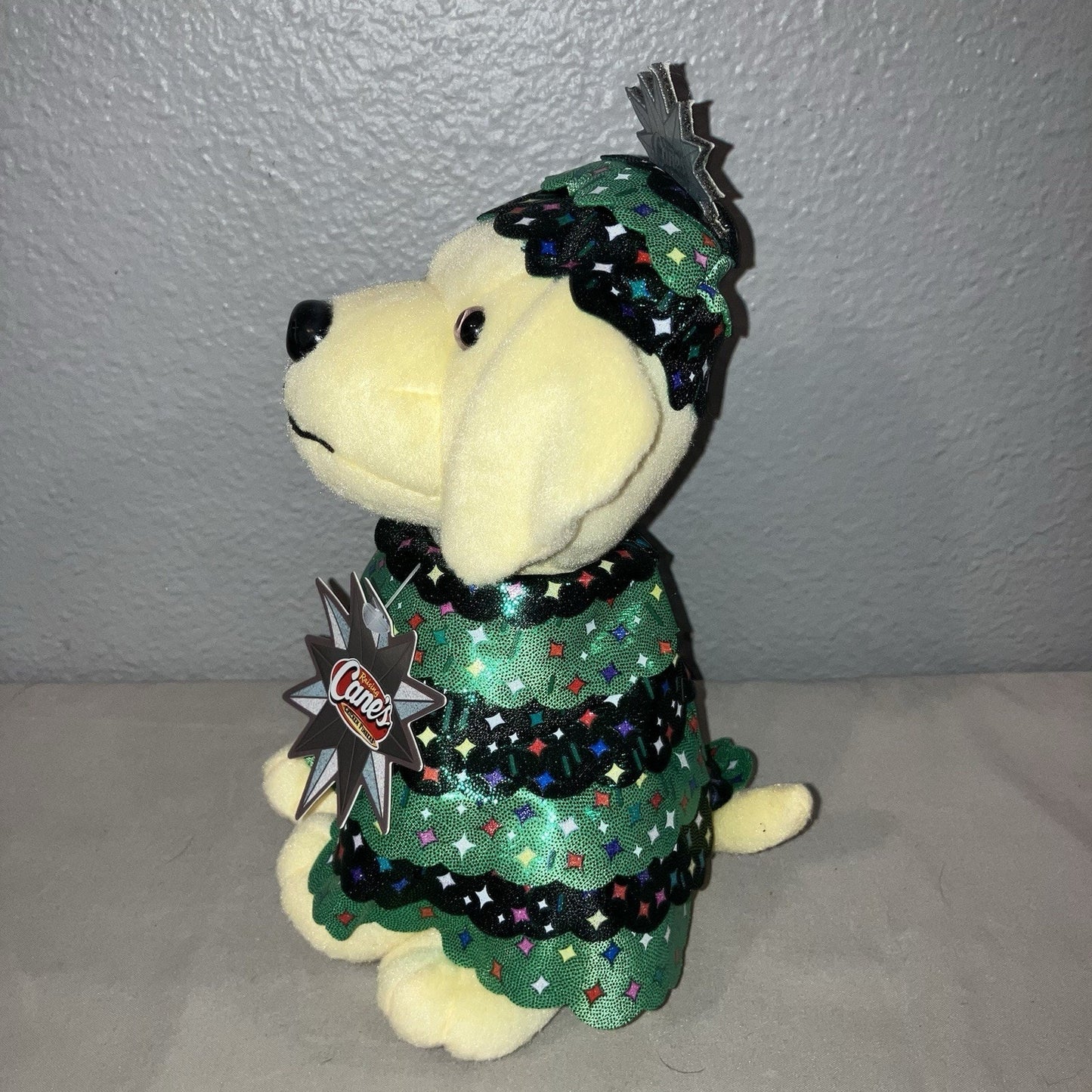 New Nwt Raising Canes Rockefeller Xmas Tree Cane Puppy Dog 2023 Holiday Plush