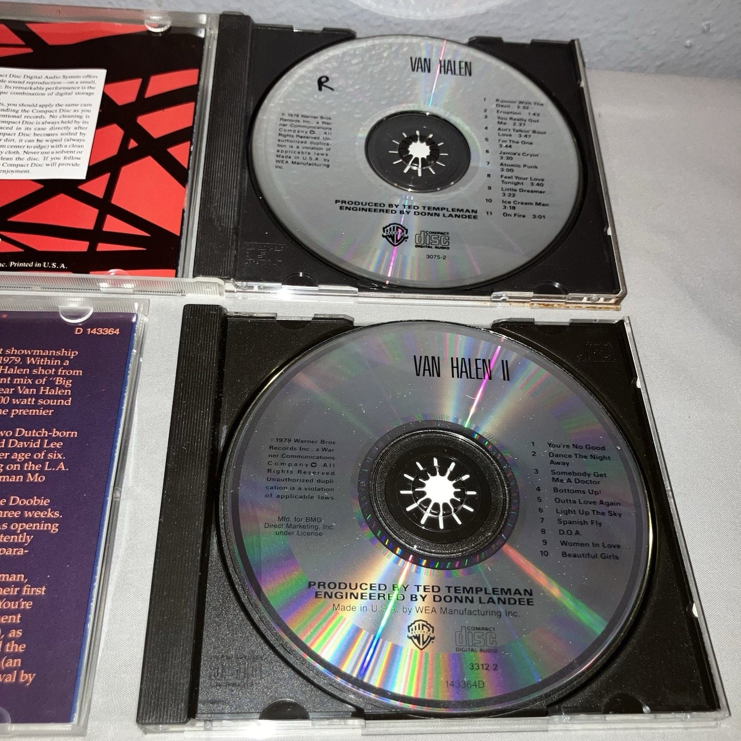 Cd Used Van Halen / Van Halen II 2 Direct Self-Titled Album Record Bundle Lot