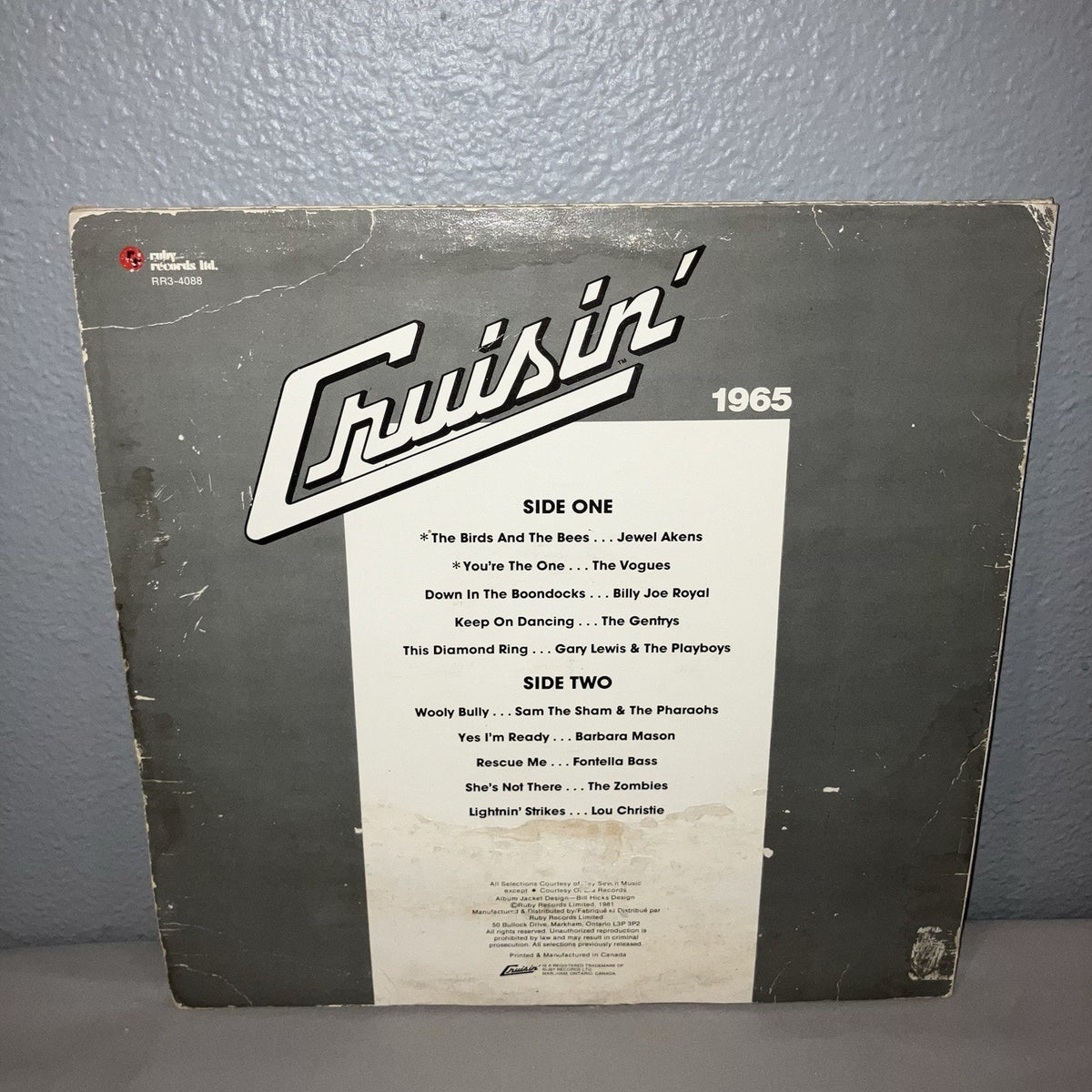 Vinyl Record Cruisin' 1965 Various The Zombies / Vogues / Gentrys / Gary Lewis