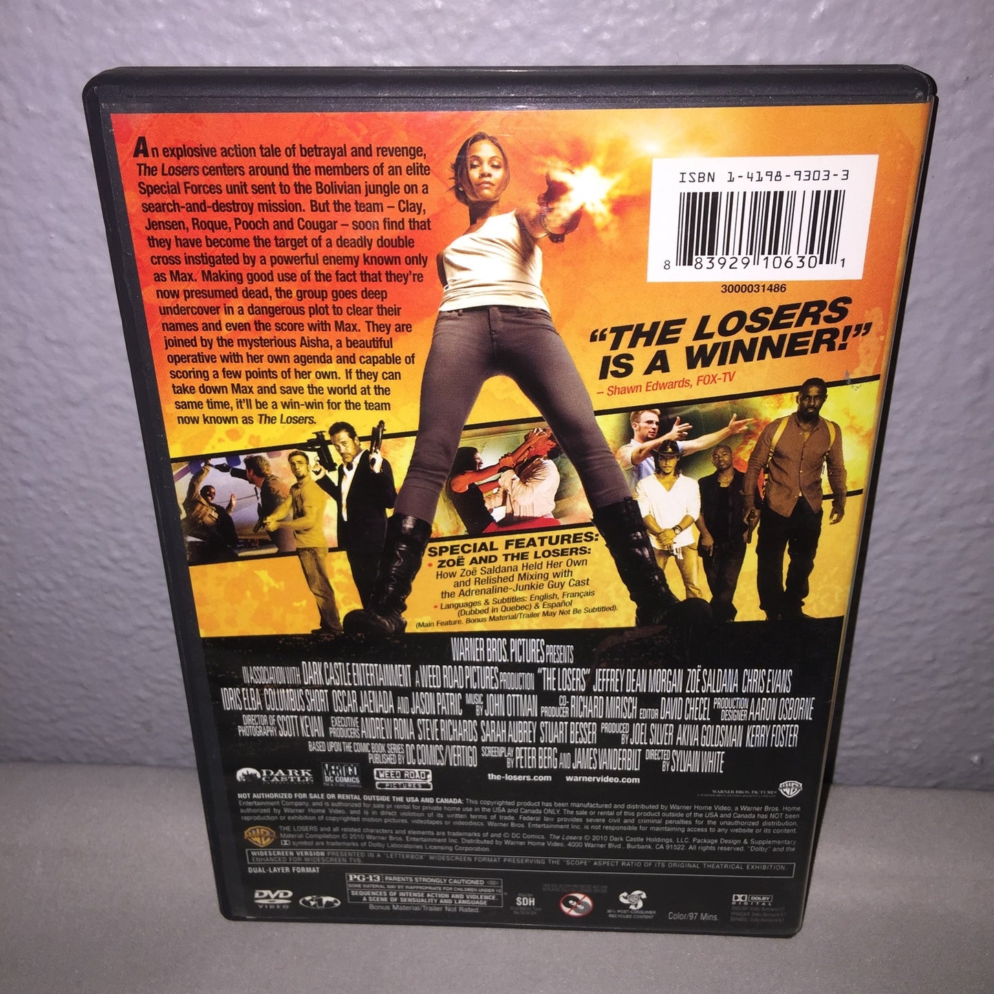 Dvd Used The Losers With Special Features Zoe Saldana Chris Evans Idris Elba