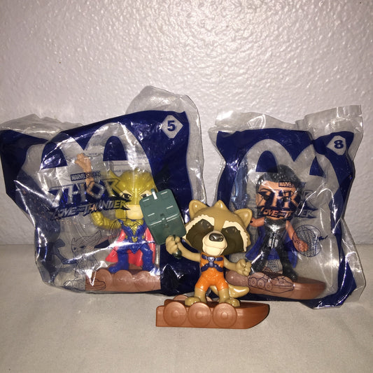 New Thor / Valkyrie + Rocket Marvel Love And Thunder McDonald's Figure FF Toy