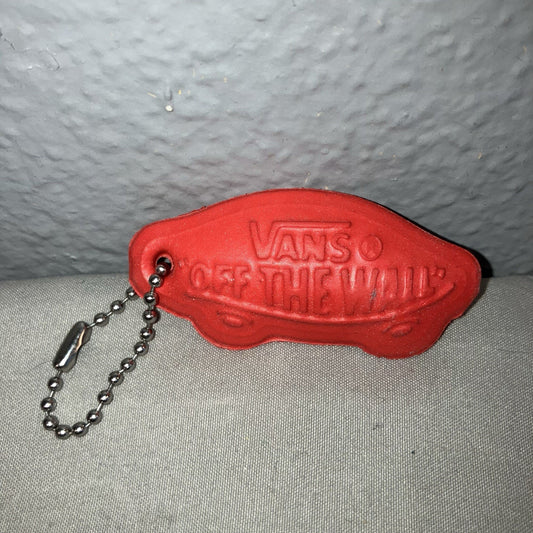 Vans Off The Wall Deluxe Comfort Red Puff Puffy Keychain + Single Sticker Lot