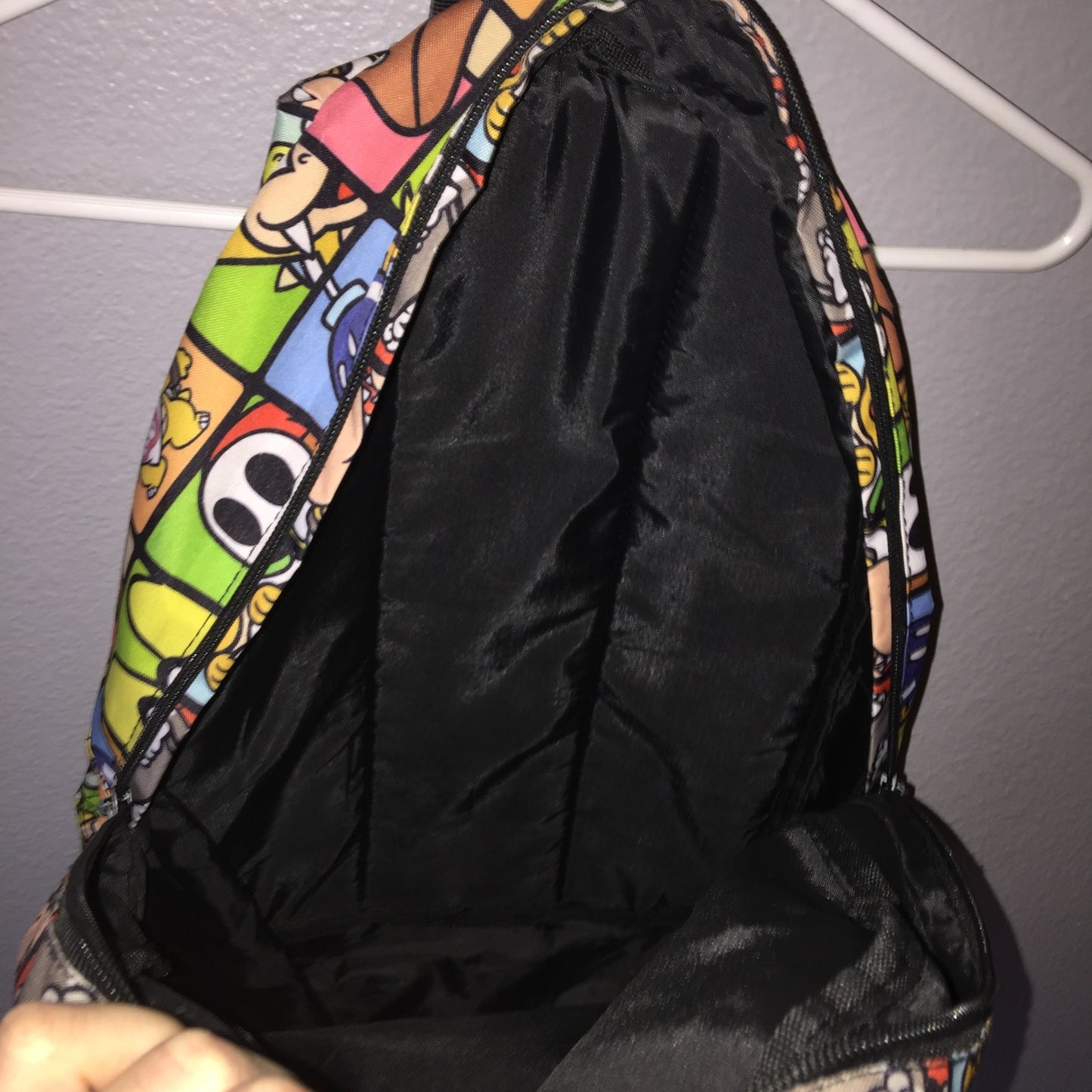 Super Mario Villains Backpack Grid Pop Art Style Full Size School Back Bag Used