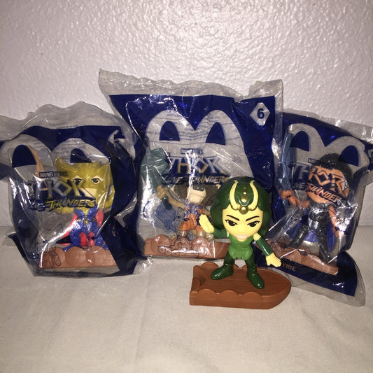 New Thor Rocket Valkyrie + Mantis Marvel Love And Thunder McDonald's FF Toy Lot