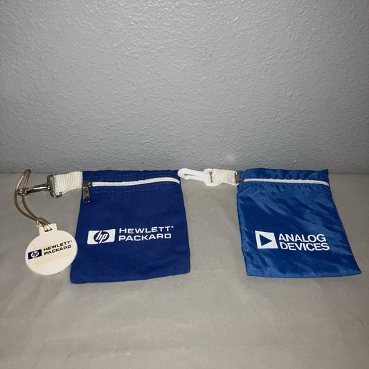Hewlett Packard HP / Analog Devices Small Cloth Zipper Bags Vintage Pc Accessory