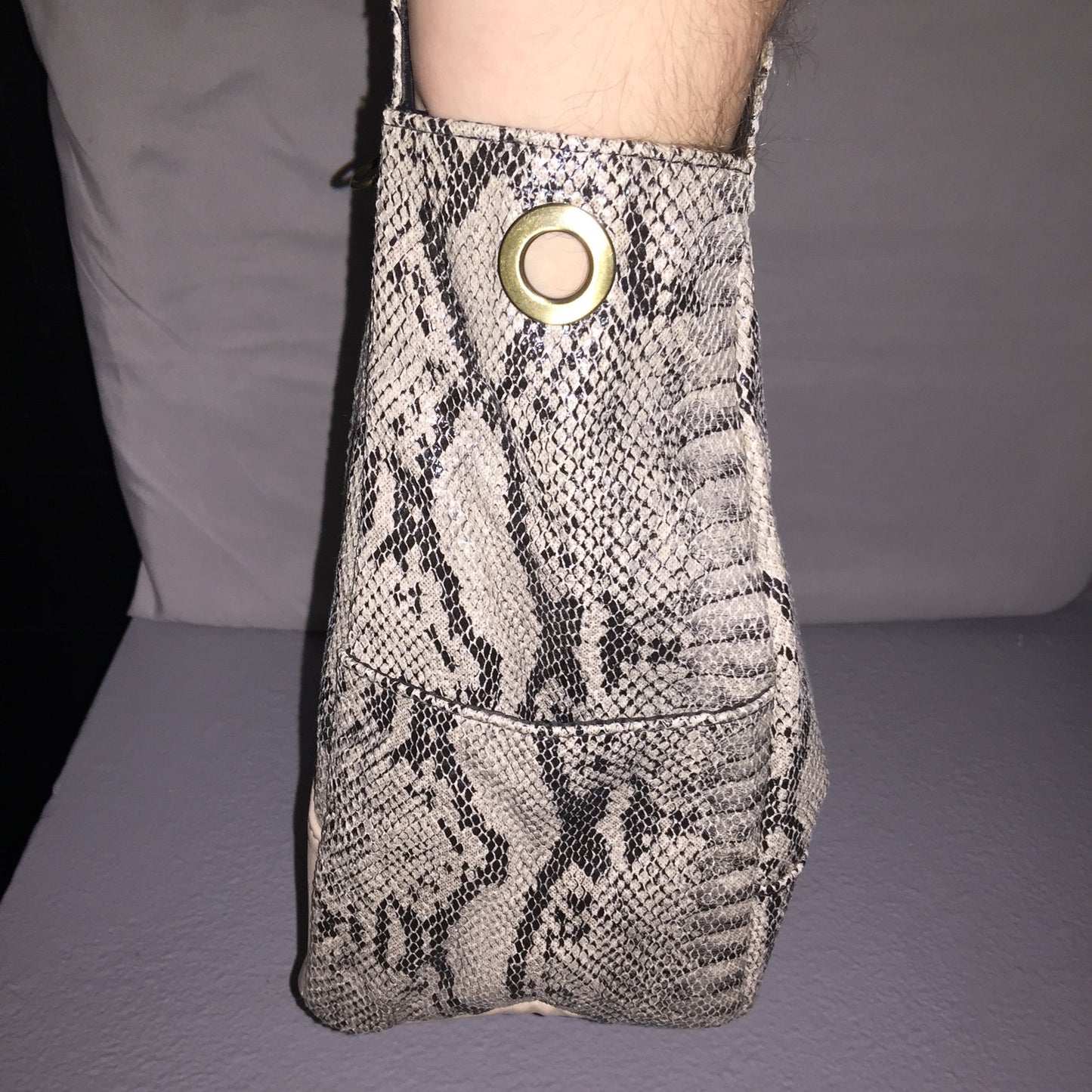 Bag Womens Purse Miche Leslie Retired Faux Snakeskin Animal Print Full Size Tote