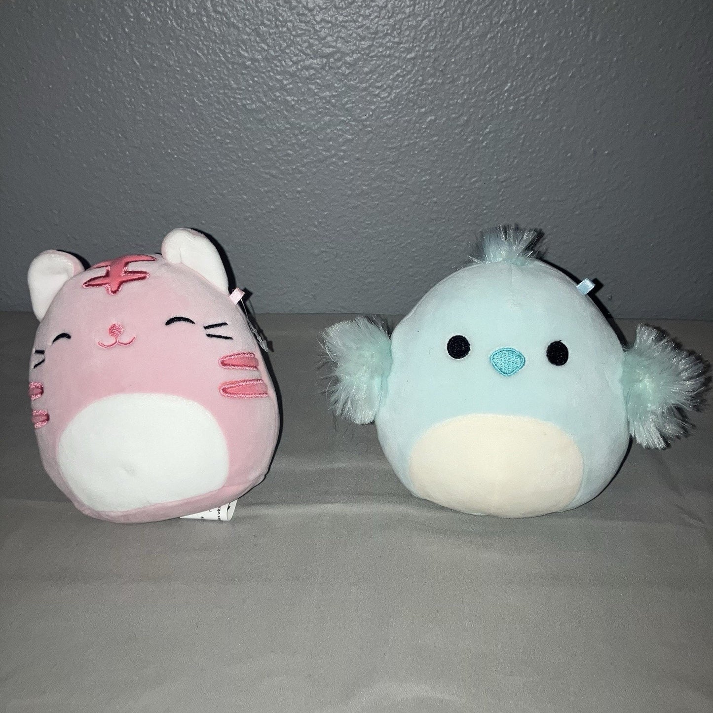 Squishmallows Paulita The Pink Cat / Cedric The Chick Kellytoy Stuffed Plush Lot