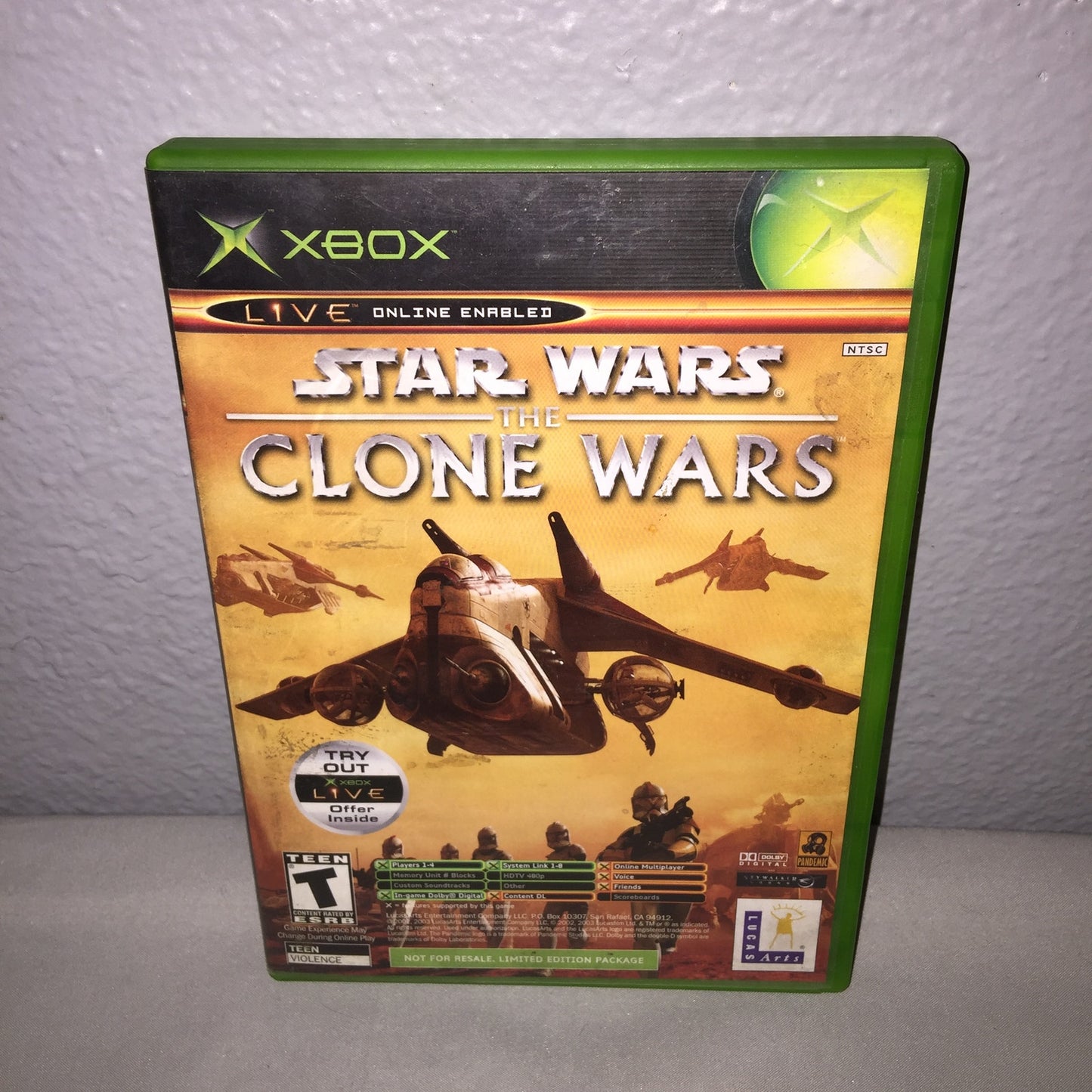 Xbox Star Wars Knights of the Old Republic / The Clone Wars / Tetris Tested Used
