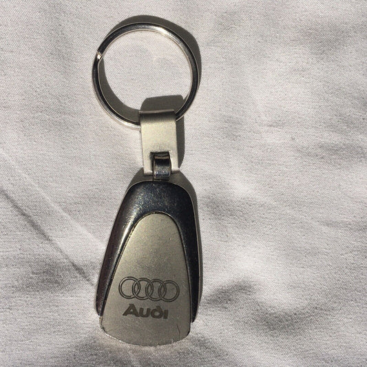 Audi Keychain Vintage VTG Silver Color *Used Please View Pics Has Some Dings*