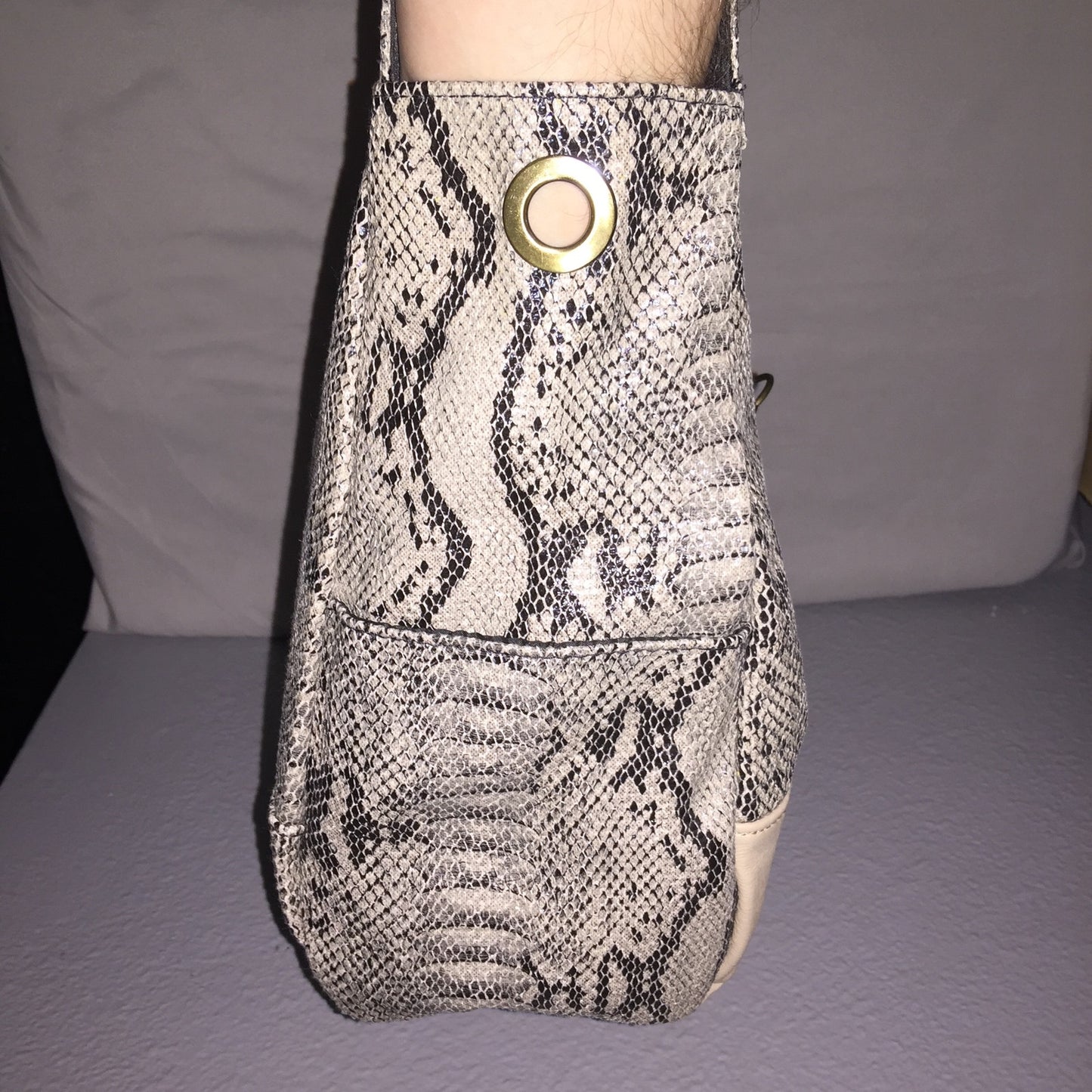 Miche Leslie Retired Faux Snakeskin Animal Print Full Size Tote Purse *Used Bag*