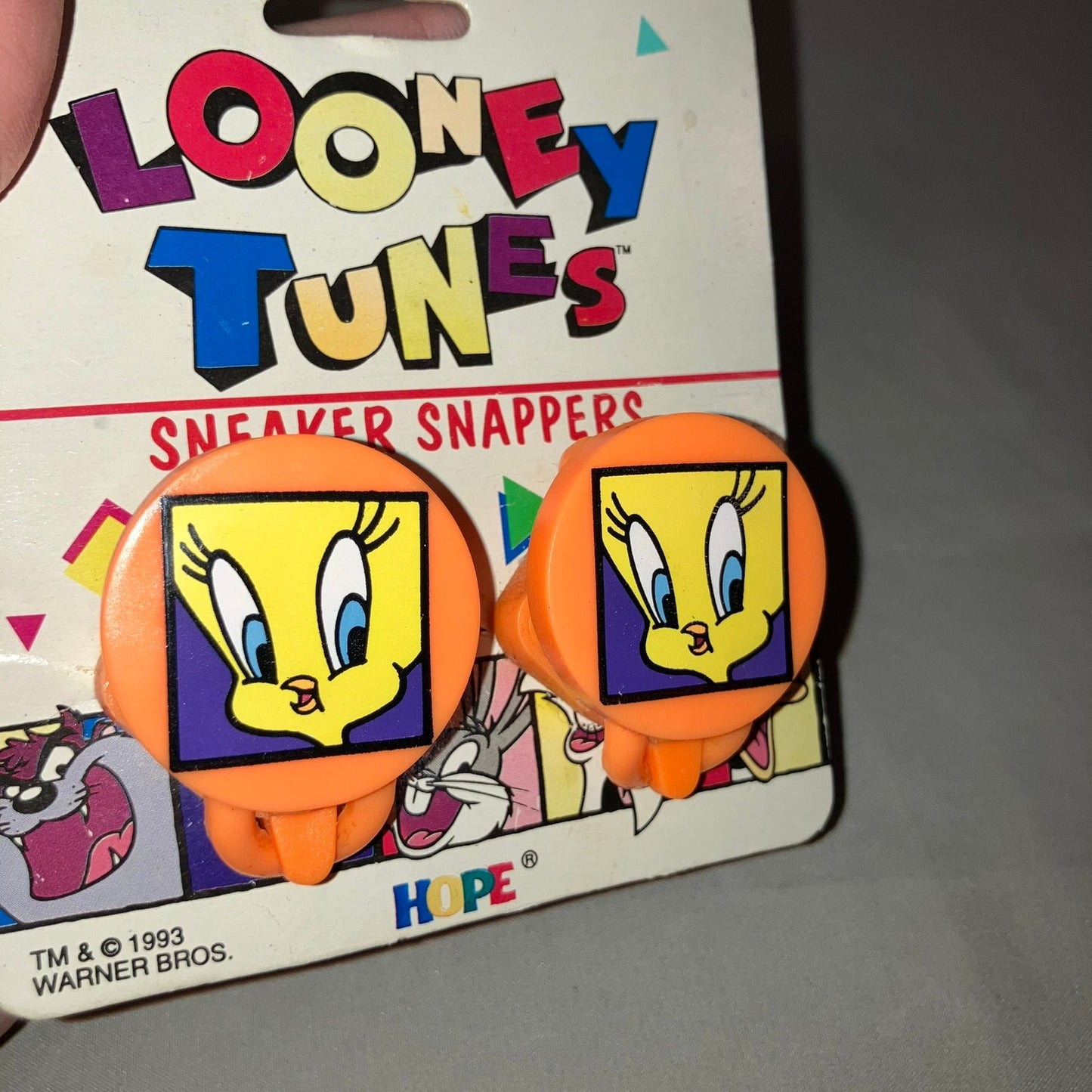 New Nos Nwt Tweety Bird 1993 Vintage Looney Tunes Sneaker Snappers by Hope Rare