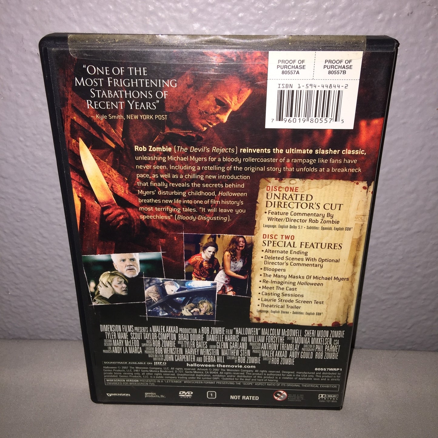 Dvd Used Halloween Unrated 2-Disc Rob Zombie Version *Discs Are Near Perfect*