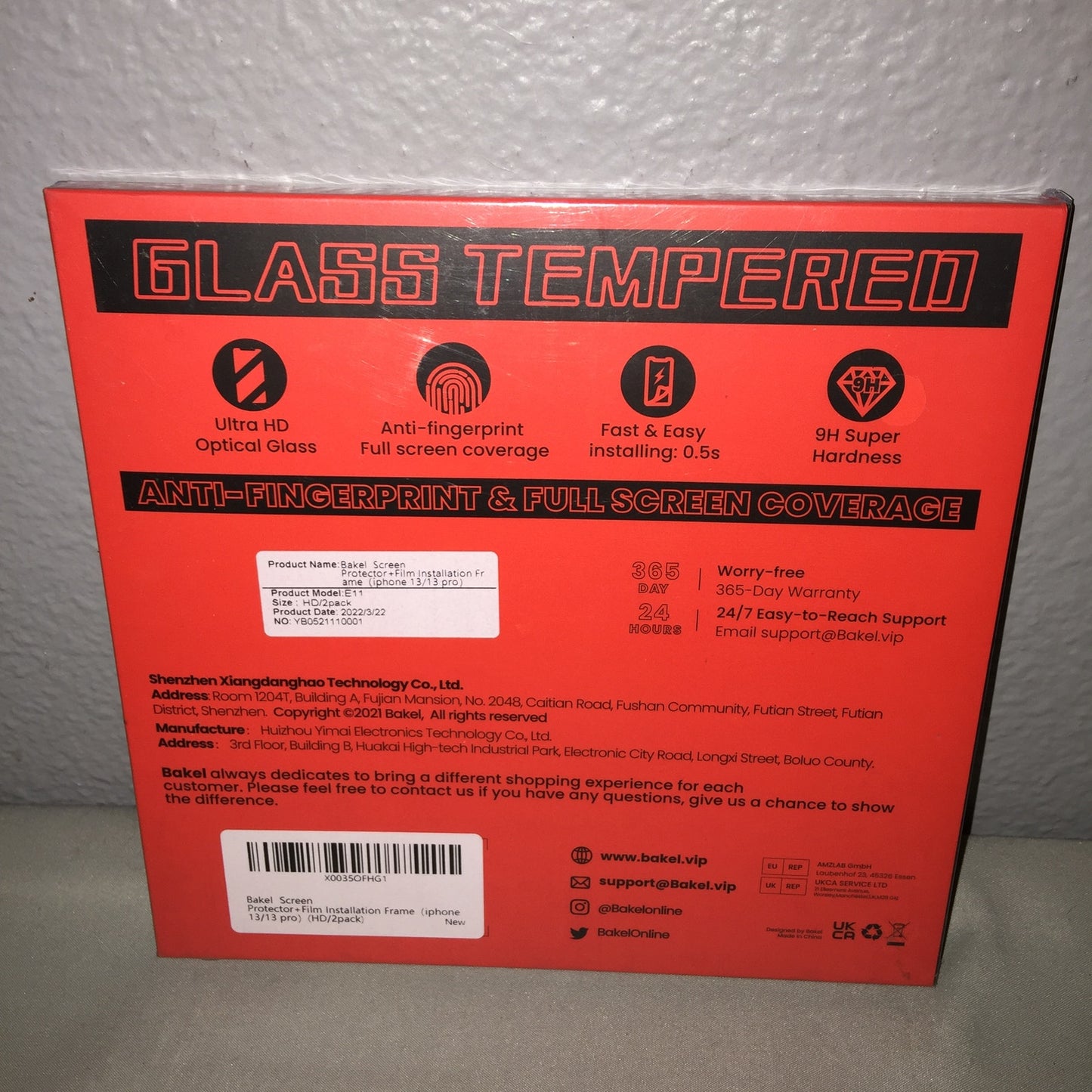 Sealed New Nwt 2 Pack Bakel Screen Protector Made For iPhone 13 / iPhone 13 Pro