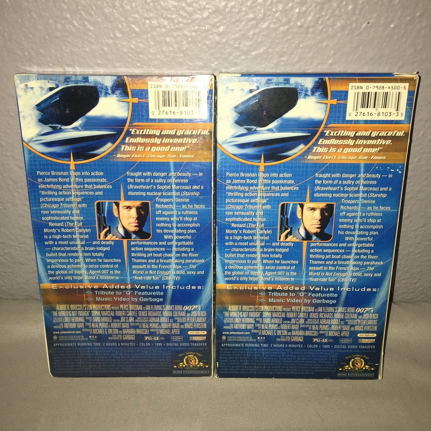 Vhs 1 Sealed / 1 Used James Bond The World Is Not Enough Tape Lot Pierce Brosnan
