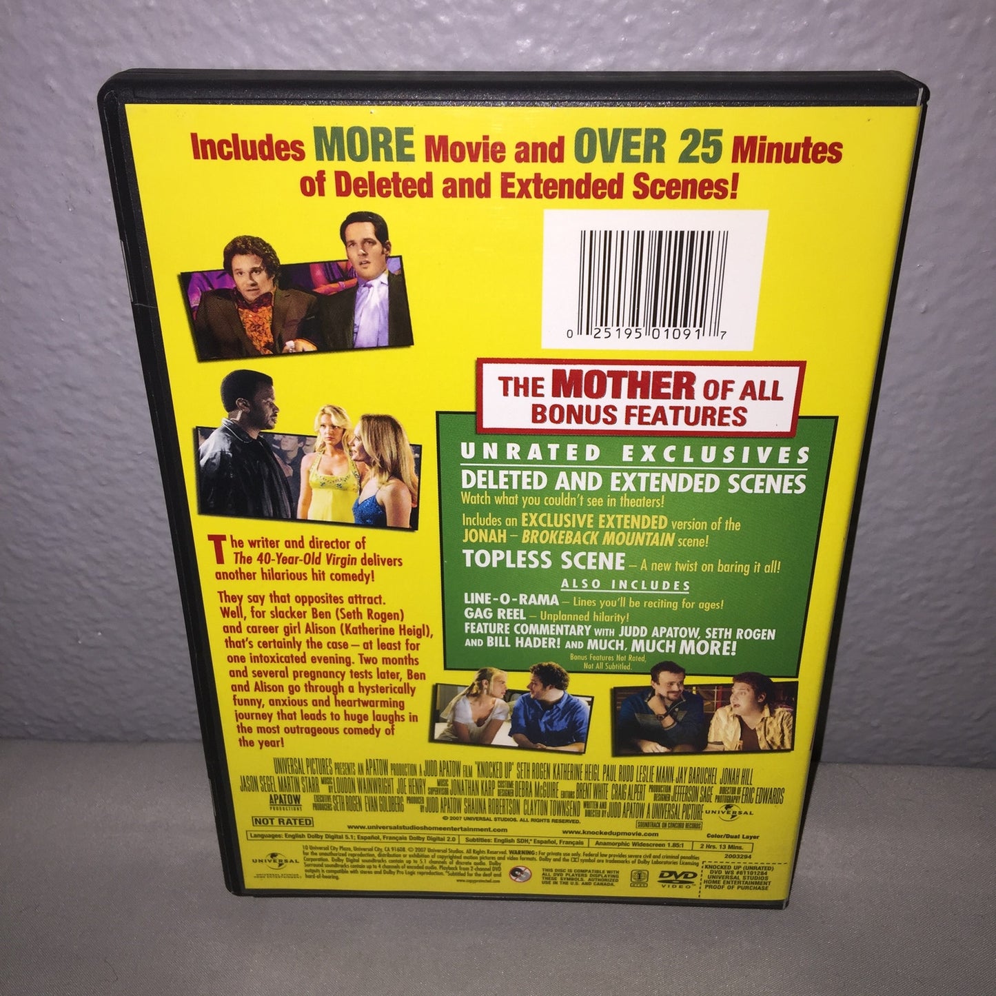 Dvd Used Knocked Up Unrated W Slipcover Bonus Feats Seth Rogen *Great Condition*