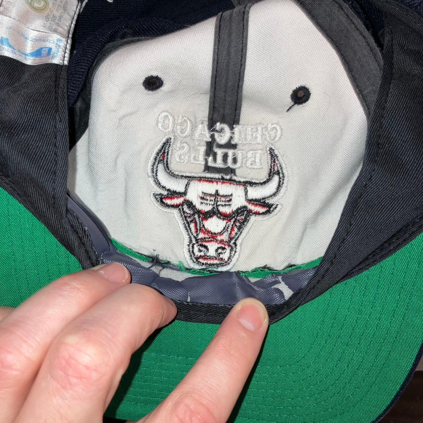 Chicago Bulls 90's The G Cap Hat Navy Blue Vintage Wool Blend Strapback *Used*