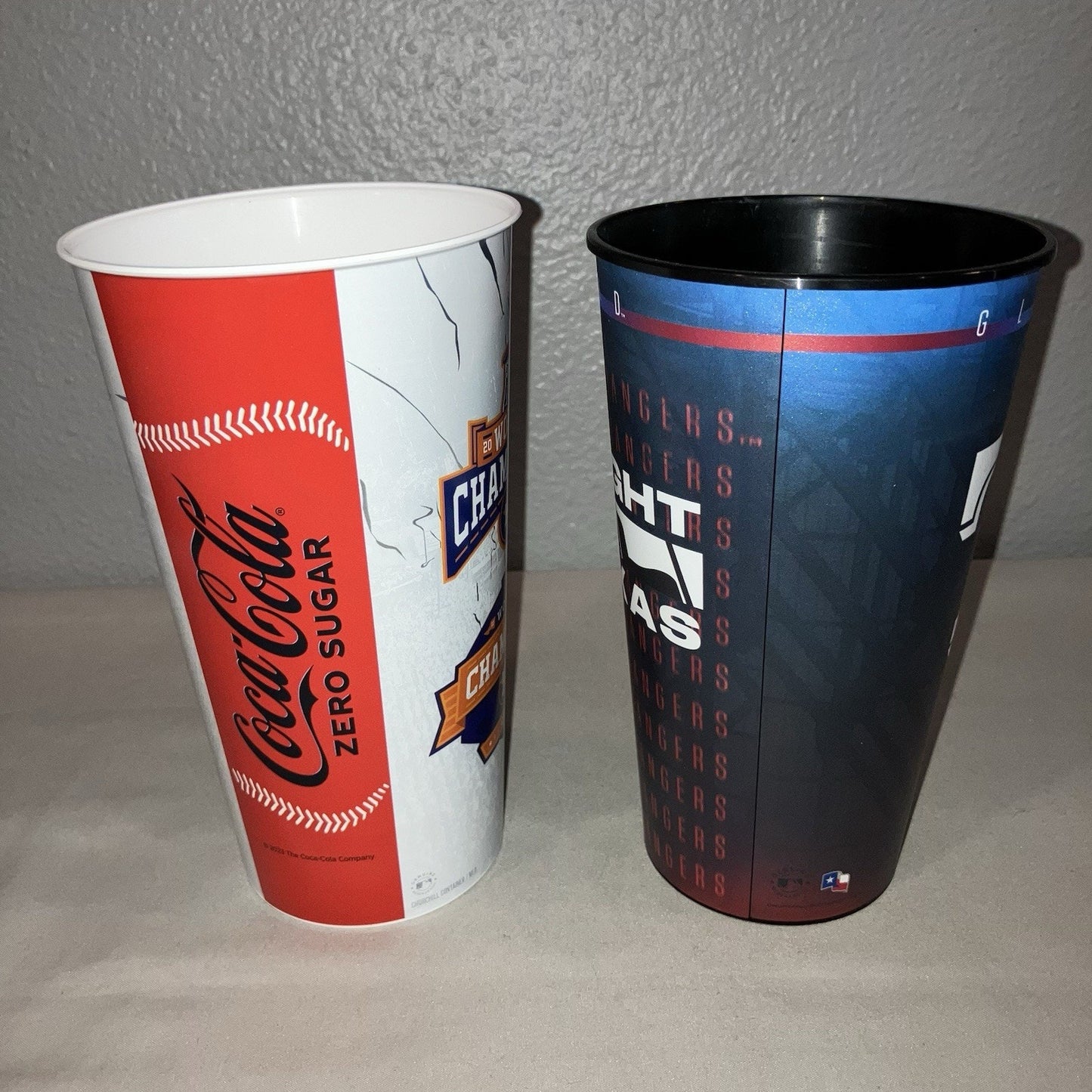 Houston Astros 2017 / 2022 Champions + Texas Rangers 32 oz Stadium Cup Bundle