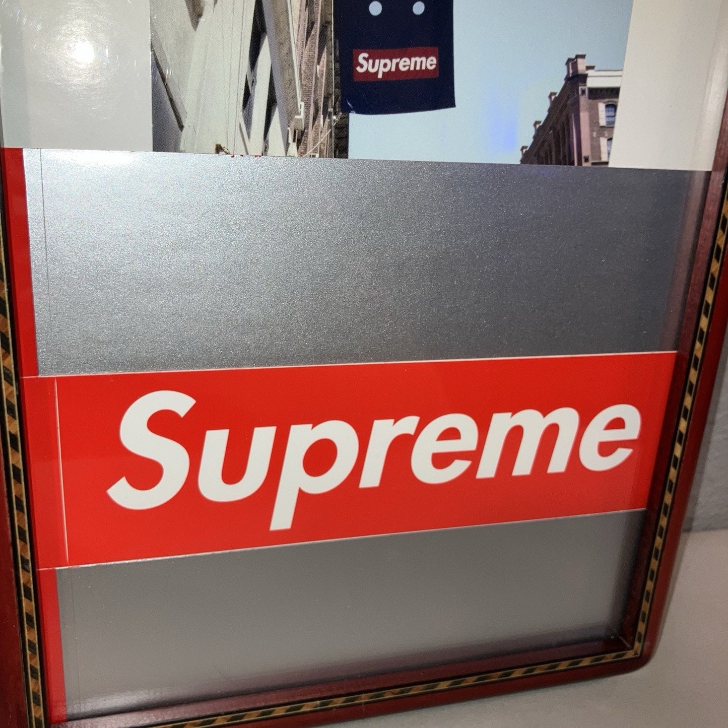 Supreme Framed Art Banner Sticker / 2 Scratch Off Box Logo Bogos / 1 Normal Red