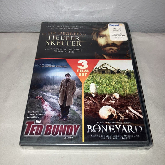 Dvd Sealed New Six Degrees of Helter Skelter / Stranger Beside Me / Boneyard