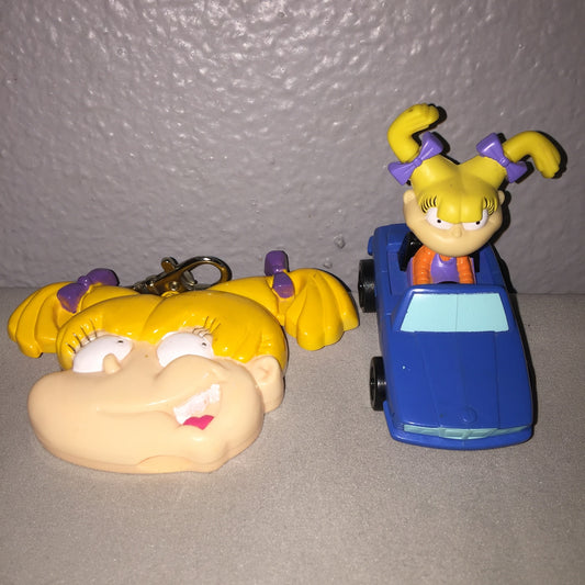 Rugrats Angelica Mirror / Comb Case *No Mirror* / Wind Up Car Burger King FF Toy