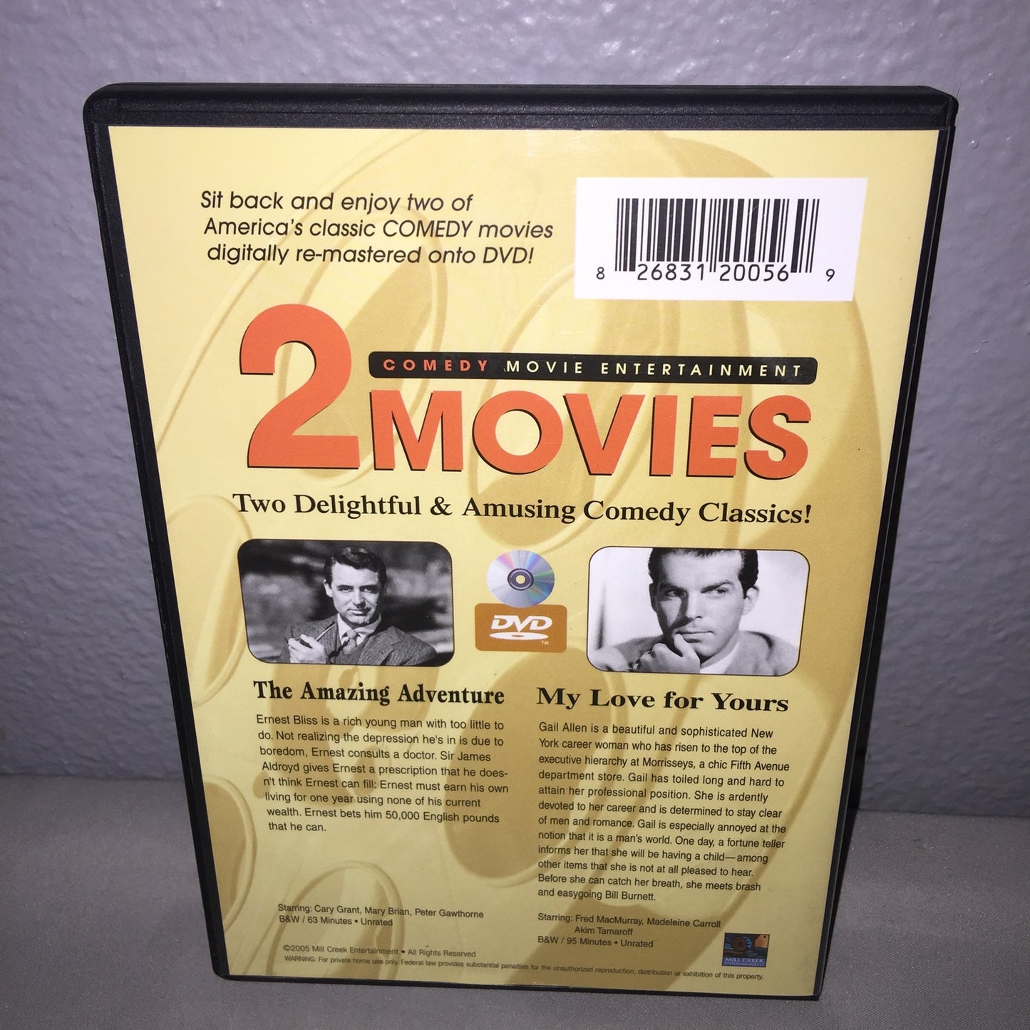 Dvd Used The Amazing Adventure / My Love For Yours W Cary Grant Fred MacMurray