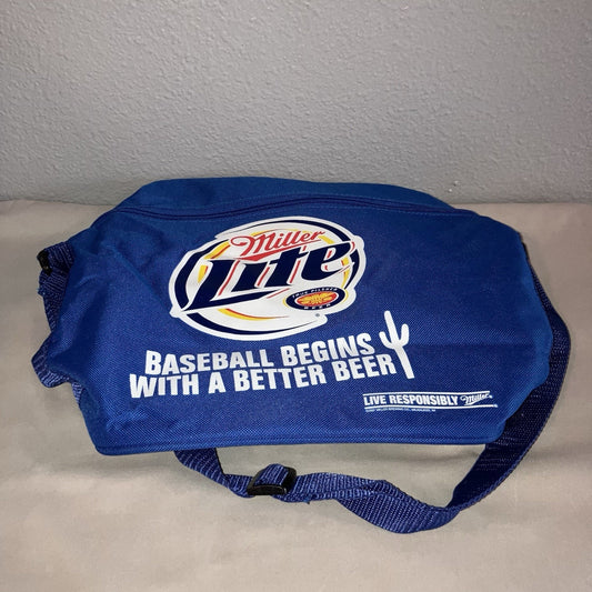 Miller Lite Pilsner Beer Baseball Six 6 Pack Insulated Beer Cooler / Lunch Box