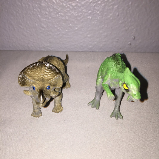Triceratops Trike / Parasaurolophus Parasaur Para Dinosaur Dino Generic Toy Lot