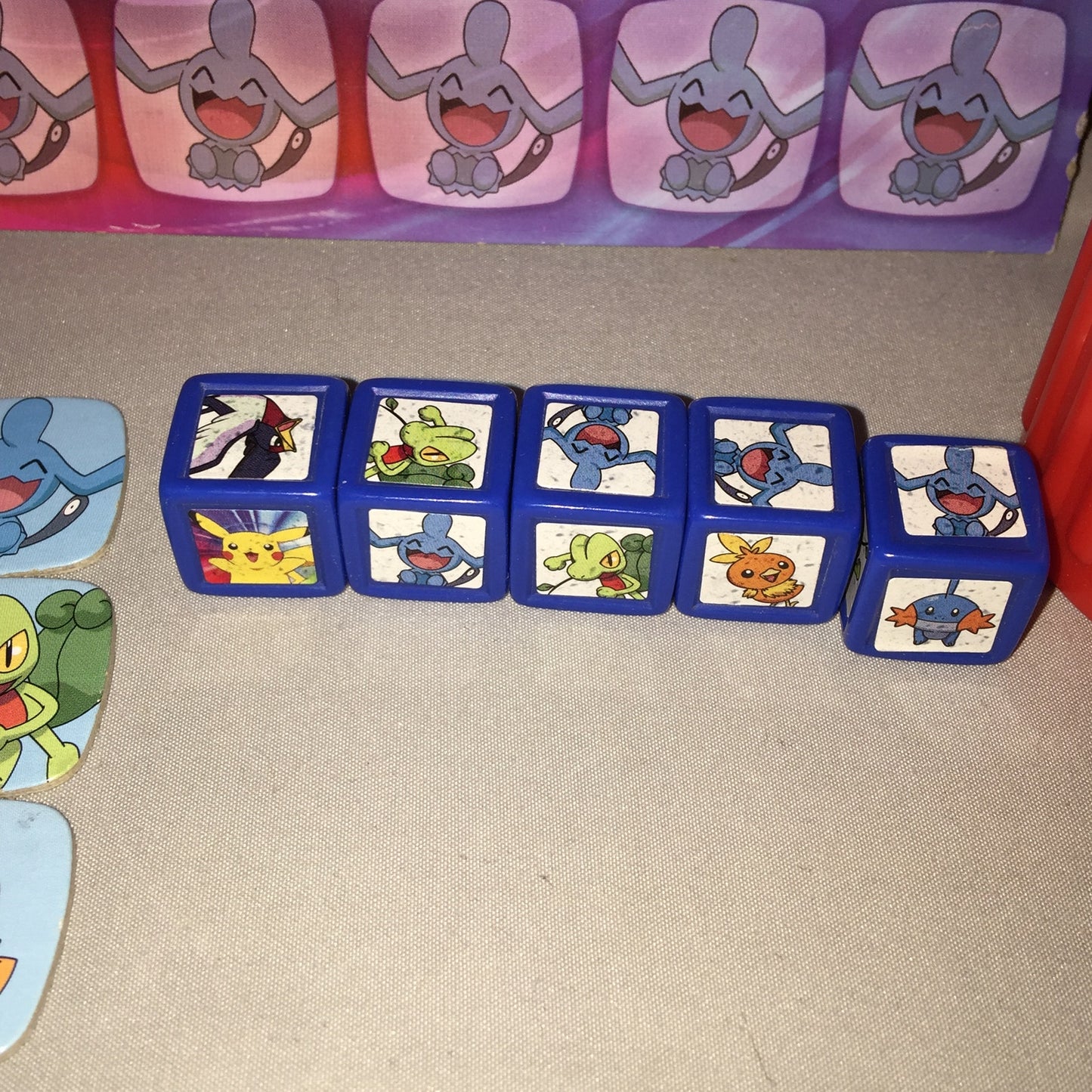 Pokemon Yahtzee Jr Toy Board Game Replacements Missing 4 Purple / 1 Green / Red