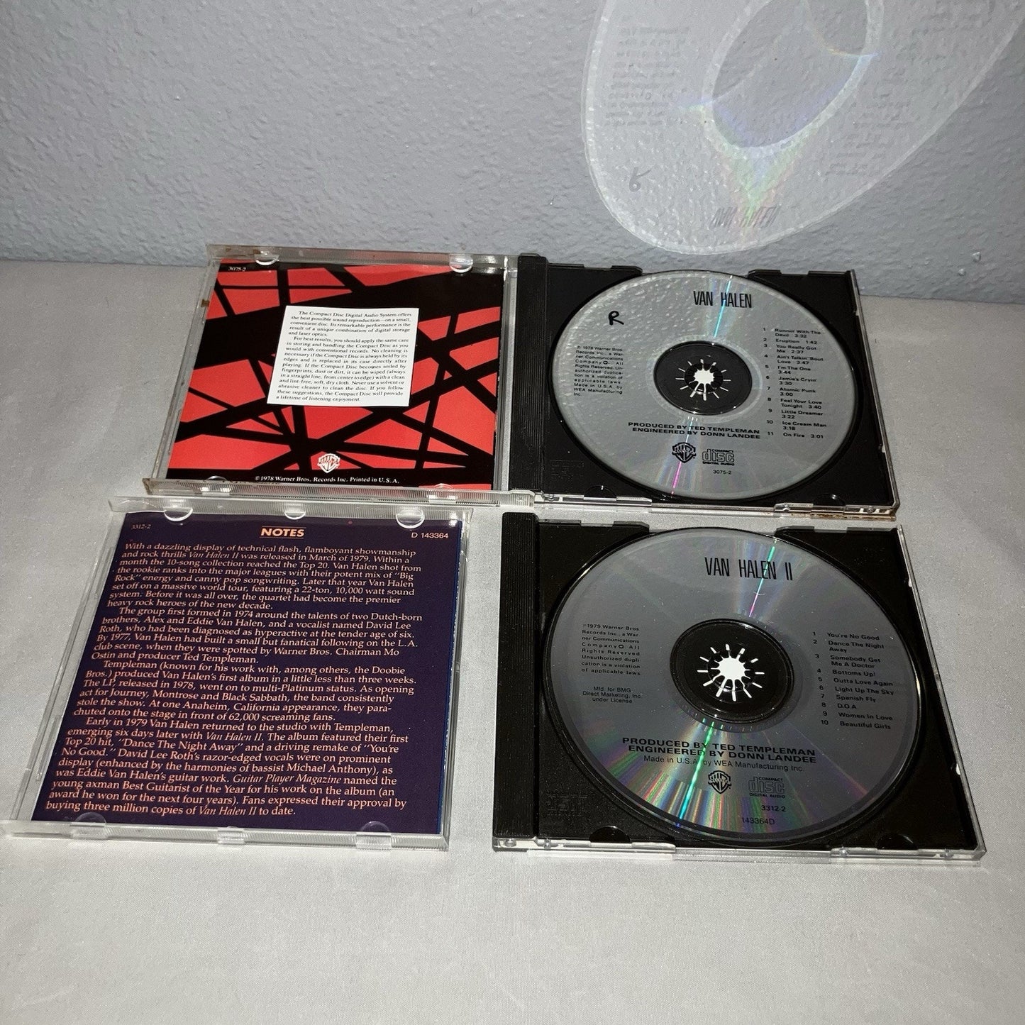 Cd Used Van Halen / Van Halen II 2 Direct Self-Titled Album Record Bundle Lot