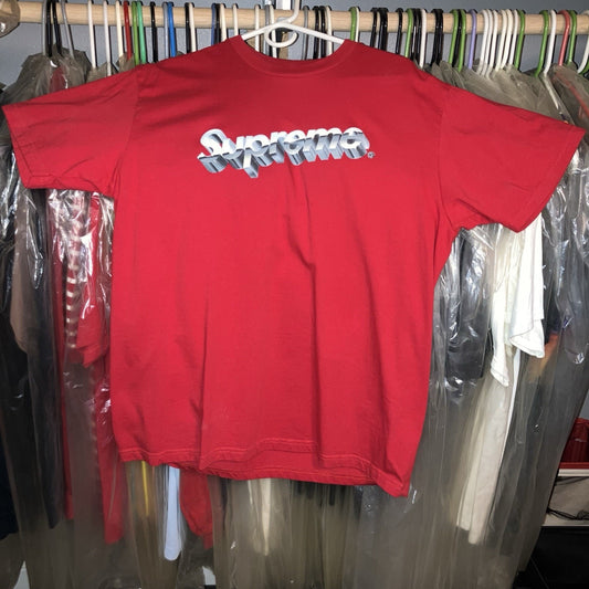 Supreme Chrome Logo Red Large T Shirt Great Condition Near Perfect Worn Twice