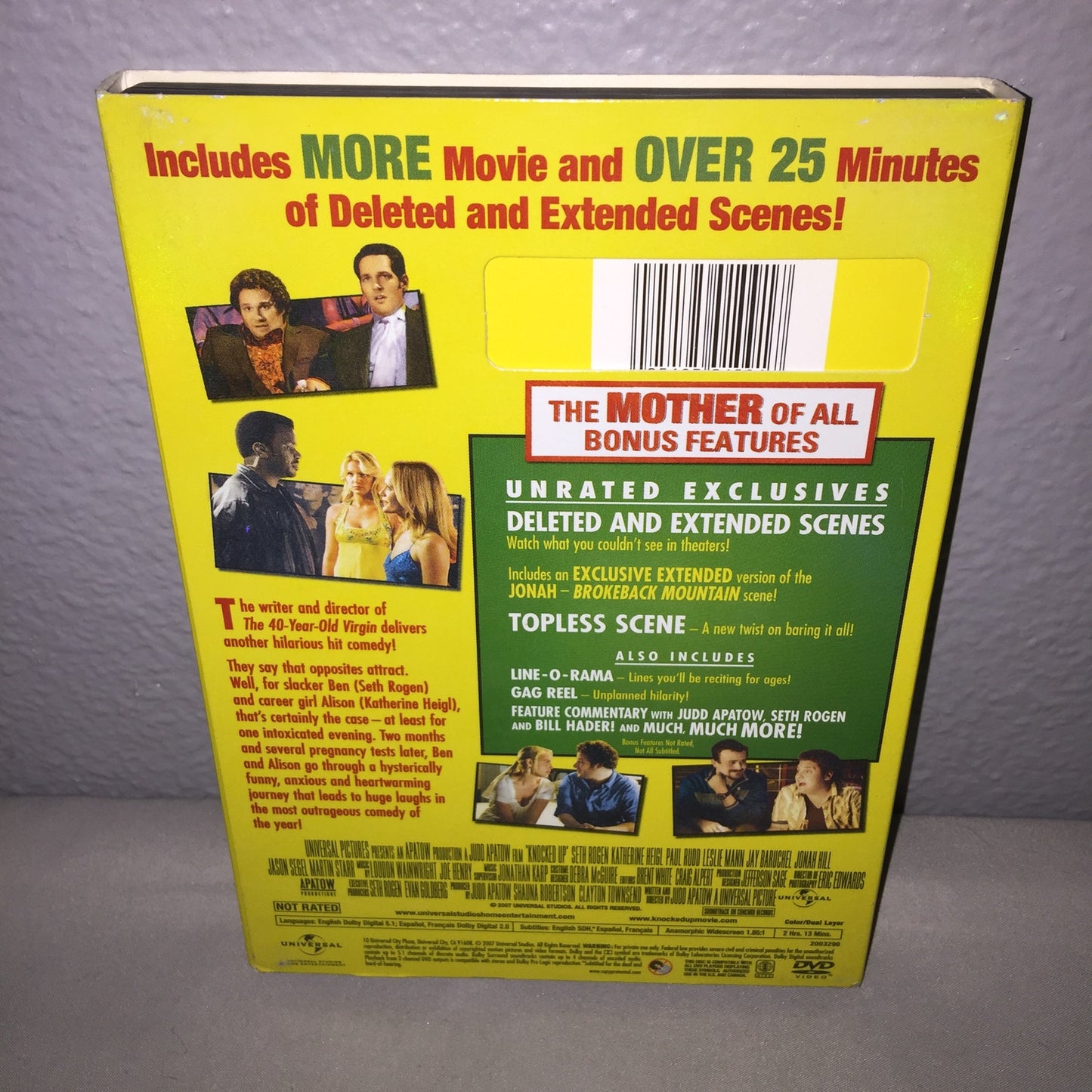 Dvd Used Knocked Up Unrated W Slipcover Bonus Feats Seth Rogen *Great Condition*