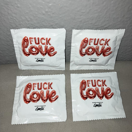 4 Pack Gnarcotic Brand F*** Love Condom White Version 4x Single Hype Condoms Lot